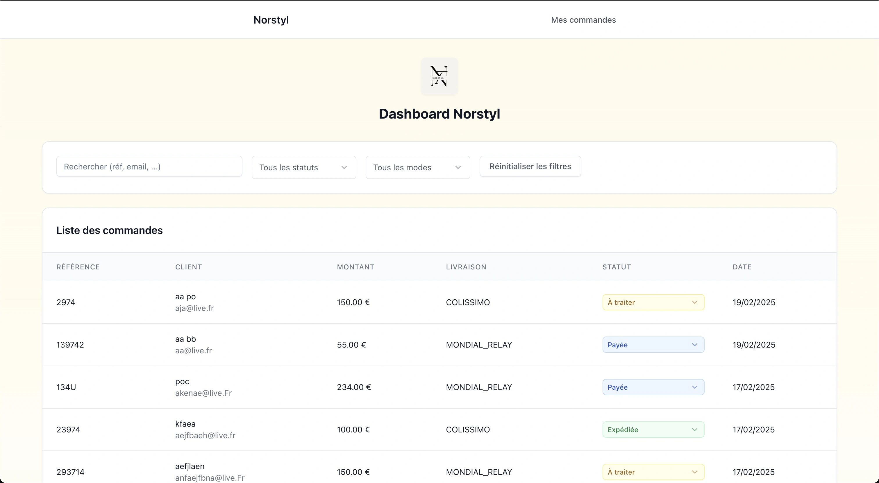 Dashboard LiveTikShop
